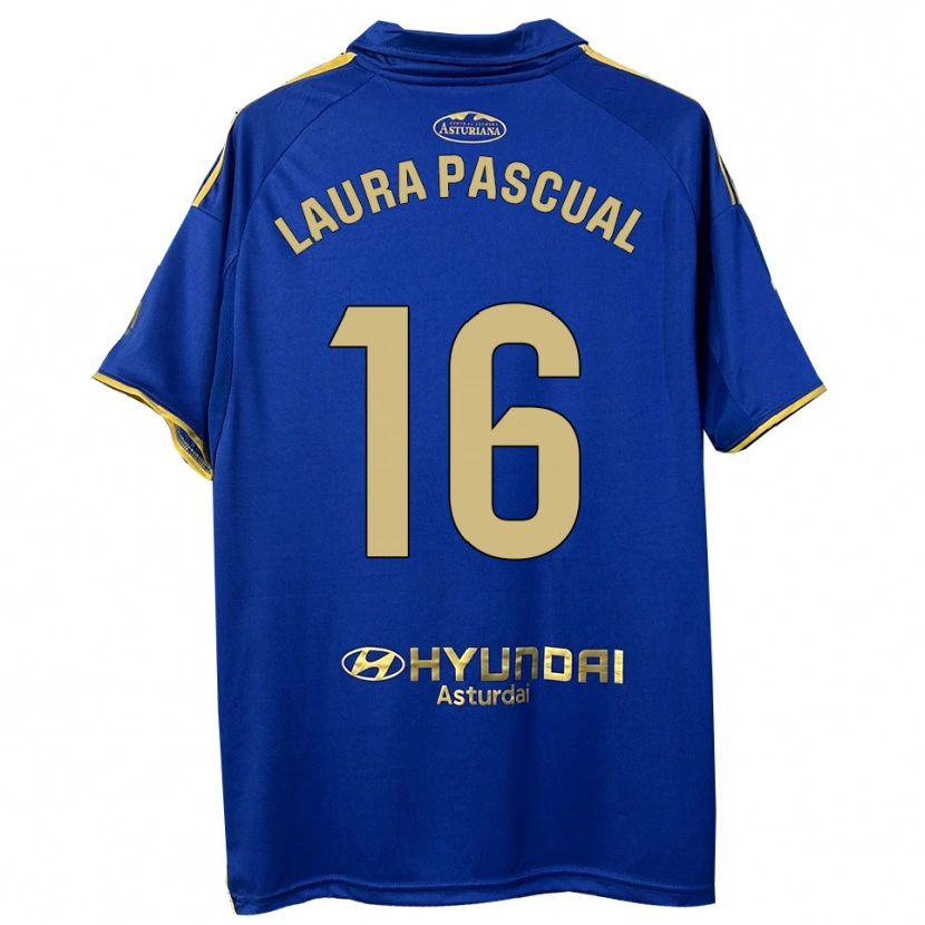 Danxen Dámské Laura Pascual #16 Modrá Zlatá Domů Hráčské Dresy 2025/26 Dres