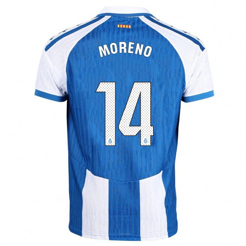 Danxen Dámské Jan Moreno #14 Modrá Bílá Domů Hráčské Dresy 2025/26 Dres