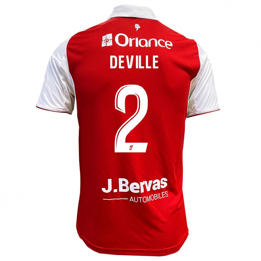 Danxen Dámské Lilian Deville #2 Červená Bílá Domů Hráčské Dresy 2025/26 Dres