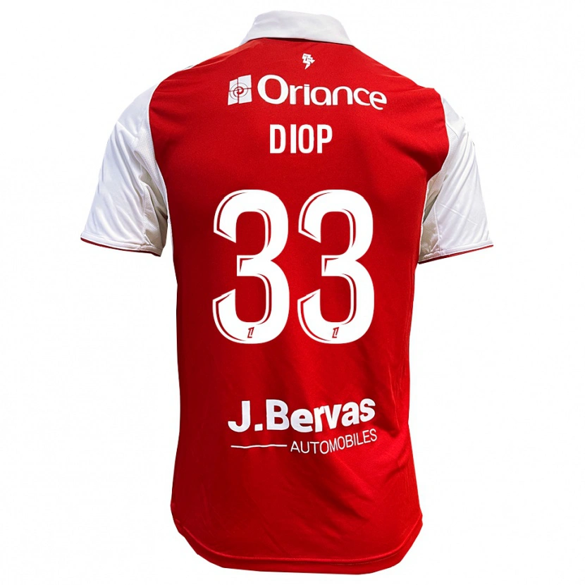 Danxen Dámské Saliou Diop #33 Červená Bílá Domů Hráčské Dresy 2025/26 Dres