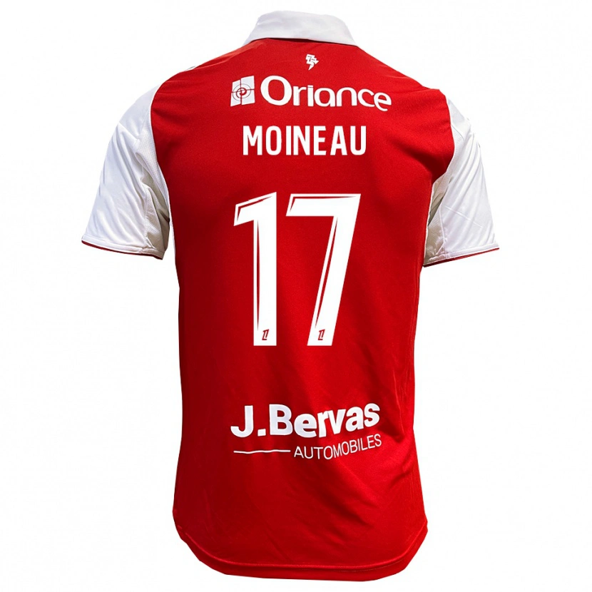 Danxen Dámské Nathan Moineau #17 Červená Bílá Domů Hráčské Dresy 2025/26 Dres