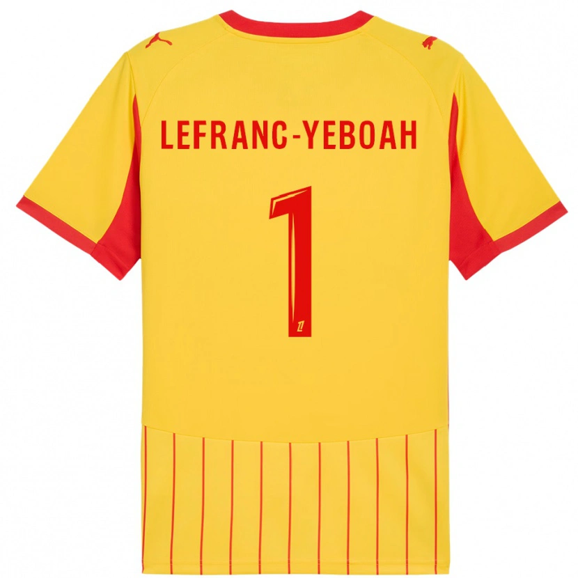 Danxen Dámské Daïvy Lefranc-Yeboah #1 Žlutá Červená Domů Hráčské Dresy 2025/26 Dres