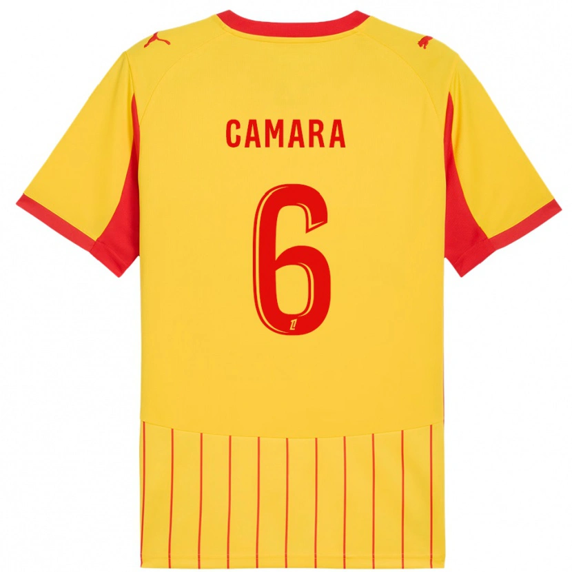 Danxen Dámské Mamadou Camara #6 Žlutá Červená Domů Hráčské Dresy 2025/26 Dres