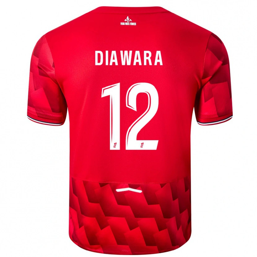 Danxen Dámské Bakari Diawara #12 Červená Bílá Domů Hráčské Dresy 2025/26 Dres