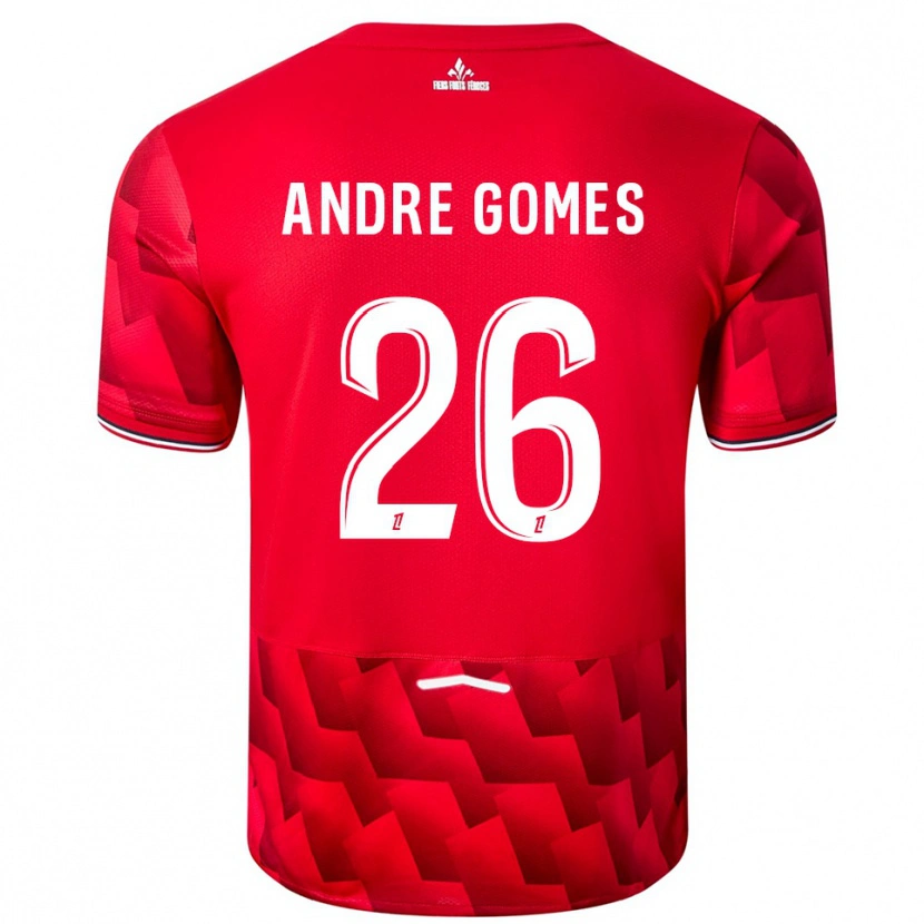 Danxen Dámské André Gomes #26 Červená Bílá Domů Hráčské Dresy 2025/26 Dres