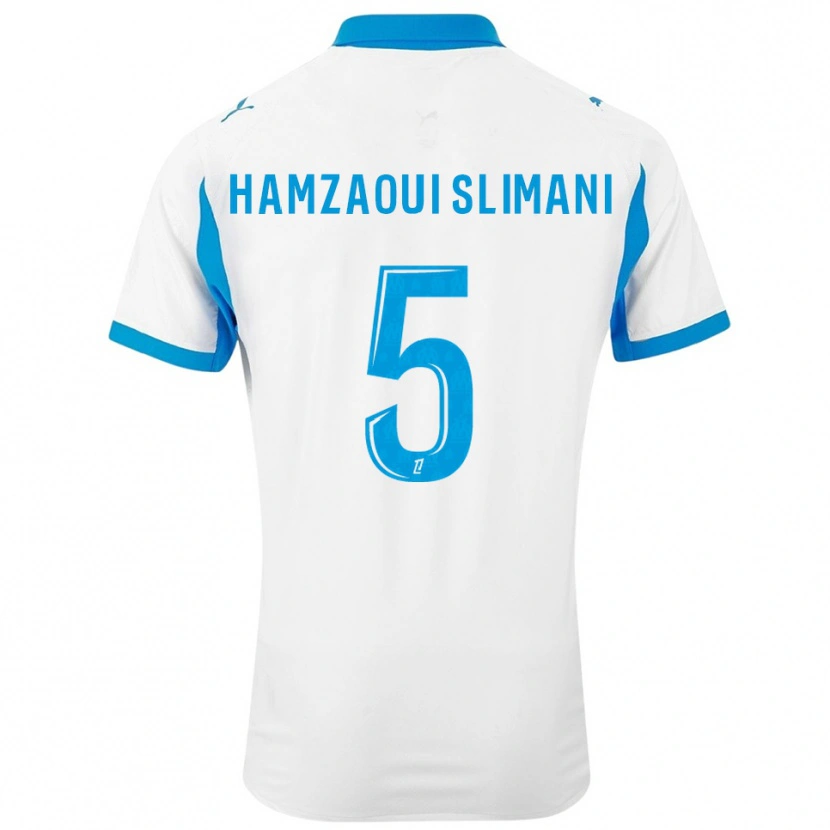 Danxen Dámské Hilan Hamzaoui Slimani #5 Bílá Nebesky Modrá Domů Hráčské Dresy 2025/26 Dres