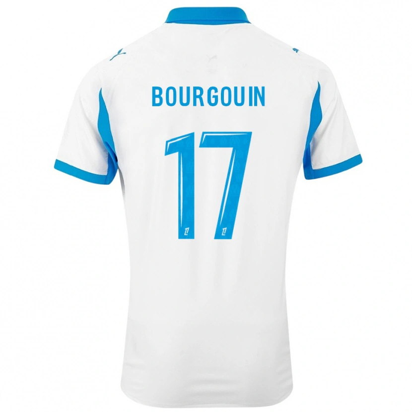 Danxen Dámské Laura Bourgouin #17 Bílá Nebesky Modrá Domů Hráčské Dresy 2025/26 Dres