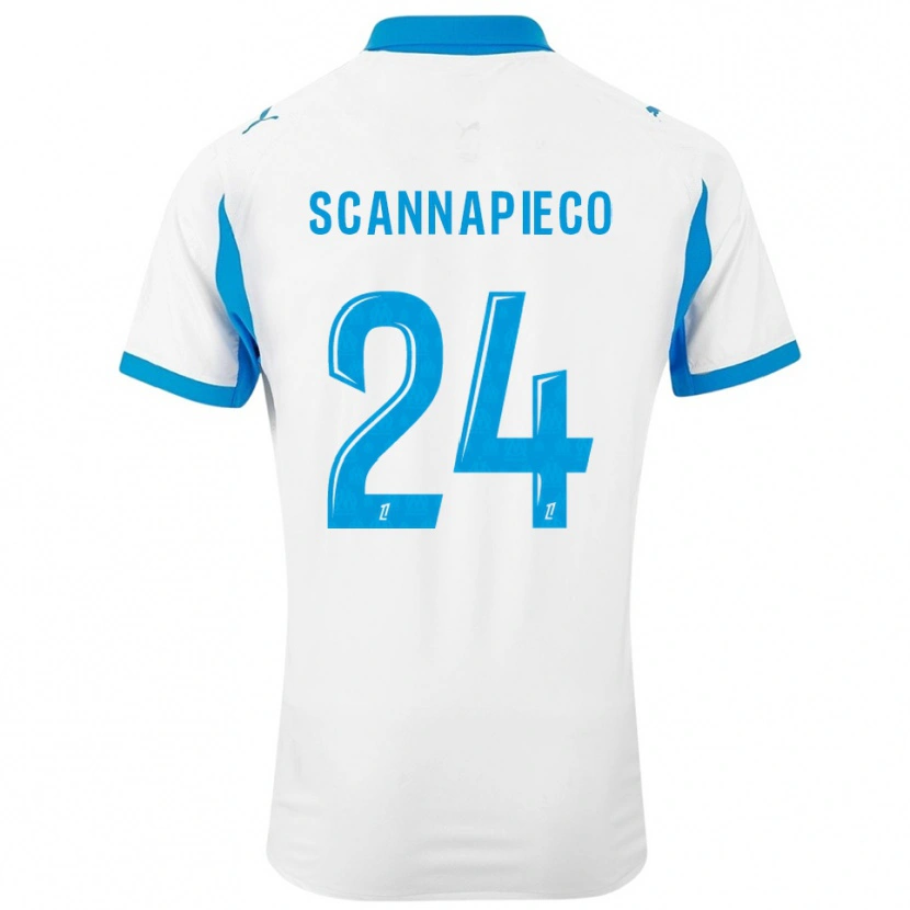 Danxen Dámské Dona Scannapieco #24 Bílá Nebesky Modrá Domů Hráčské Dresy 2025/26 Dres