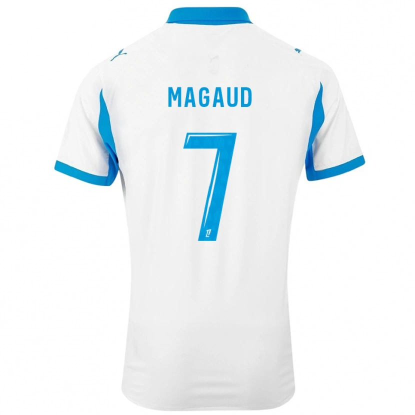 Danxen Dámské Kyle Magaud #7 Bílá Nebesky Modrá Domů Hráčské Dresy 2025/26 Dres