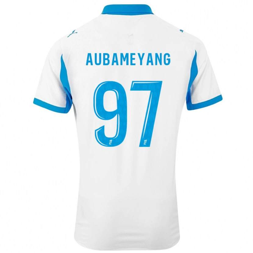 Danxen Dámské Pierre-Emerick Aubameyang #97 Bílá Nebesky Modrá Domů Hráčské Dresy 2025/26 Dres