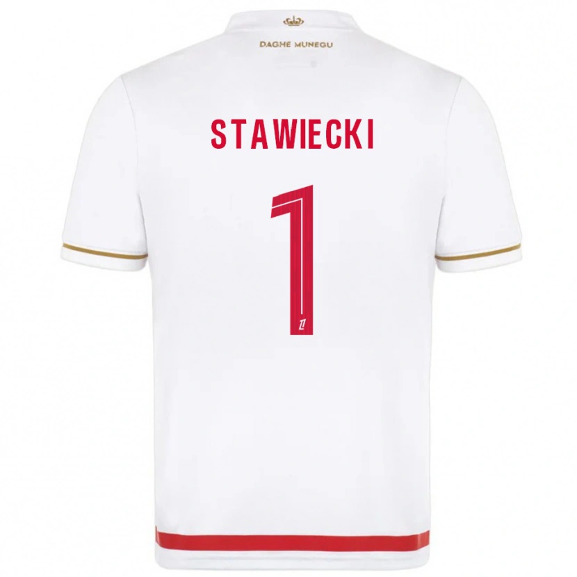 Danxen Dámské Jules Stawiecki #1 Červená Bílá Domů Hráčské Dresy 2025/26 Dres