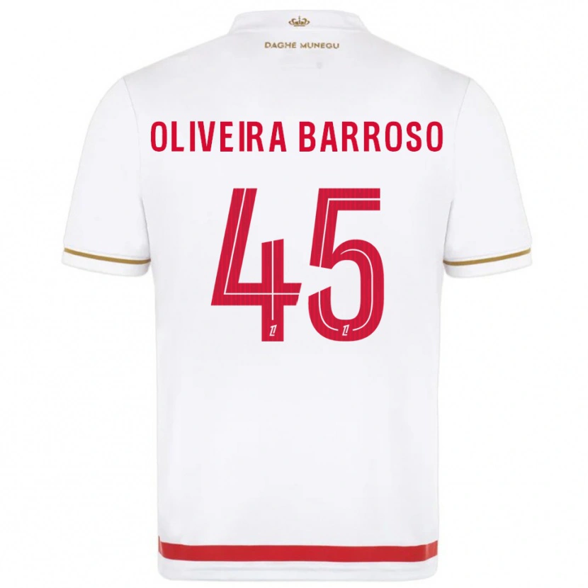 Danxen Dámské Mickael Oliveira Barroso #45 Červená Bílá Domů Hráčské Dresy 2025/26 Dres