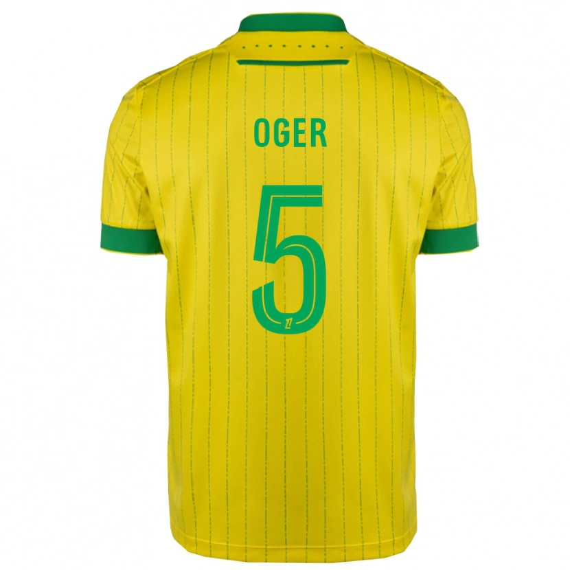 Danxen Dámské Mathis Oger #5 Žlutá Zelená Domů Hráčské Dresy 2025/26 Dres