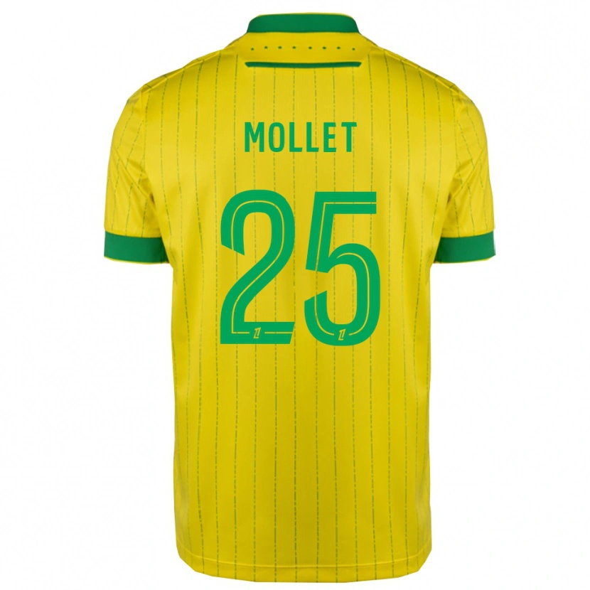 Danxen Dámské Florent Mollet #25 Žlutá Zelená Domů Hráčské Dresy 2025/26 Dres