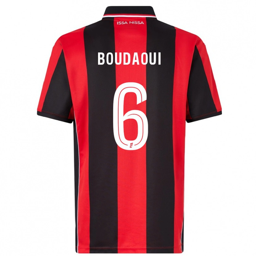 Danxen Dámské Hicham Boudaoui #6 Červená Černá Domů Hráčské Dresy 2025/26 Dres