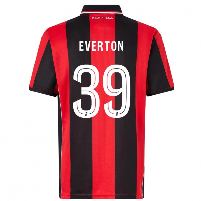 Danxen Dámské Everton #39 Červená Černá Domů Hráčské Dresy 2025/26 Dres