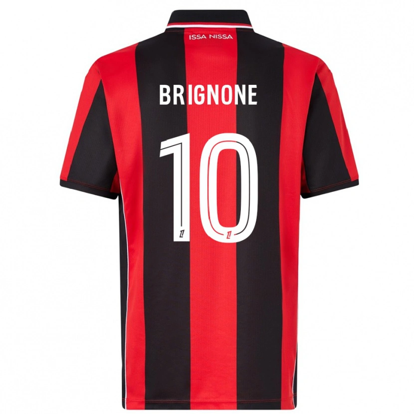 Danxen Dámské Millan Brignone #10 Červená Černá Domů Hráčské Dresy 2025/26 Dres