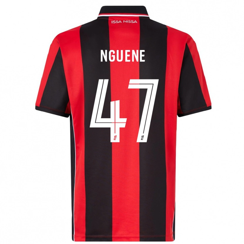 Danxen Dámské Bernard Nguene #47 Červená Černá Domů Hráčské Dresy 2025/26 Dres