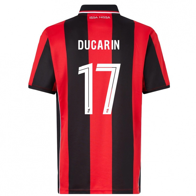Danxen Dámské Léa Ducarin #17 Červená Černá Domů Hráčské Dresy 2025/26 Dres