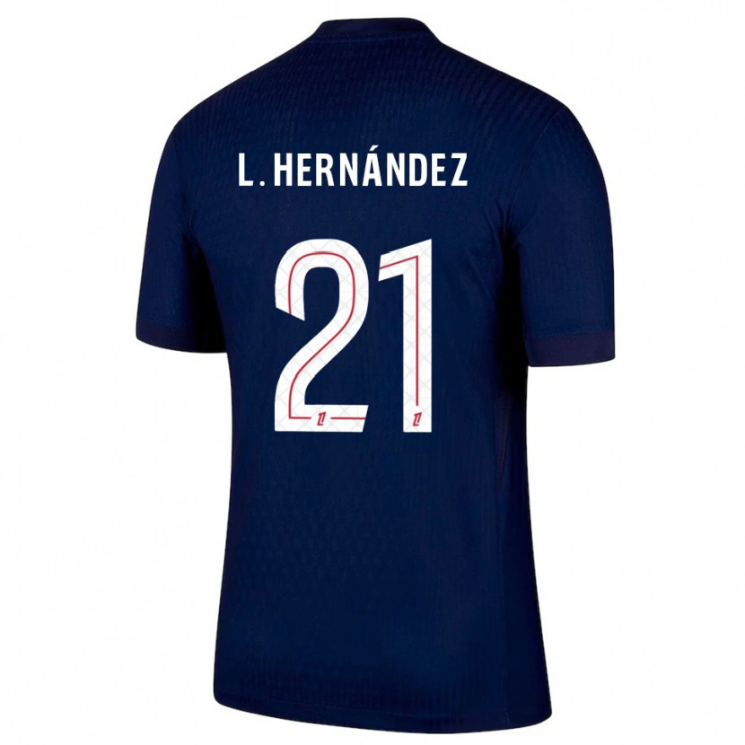 Danxen Dámské Lucas Hernández #21 Tmavě Modrá Červená Domů Hráčské Dresy 2025/26 Dres