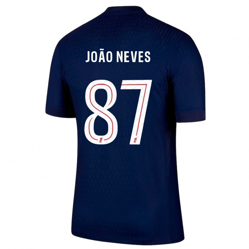 Danxen Dámské João Neves #87 Tmavě Modrá Červená Domů Hráčské Dresy 2025/26 Dres