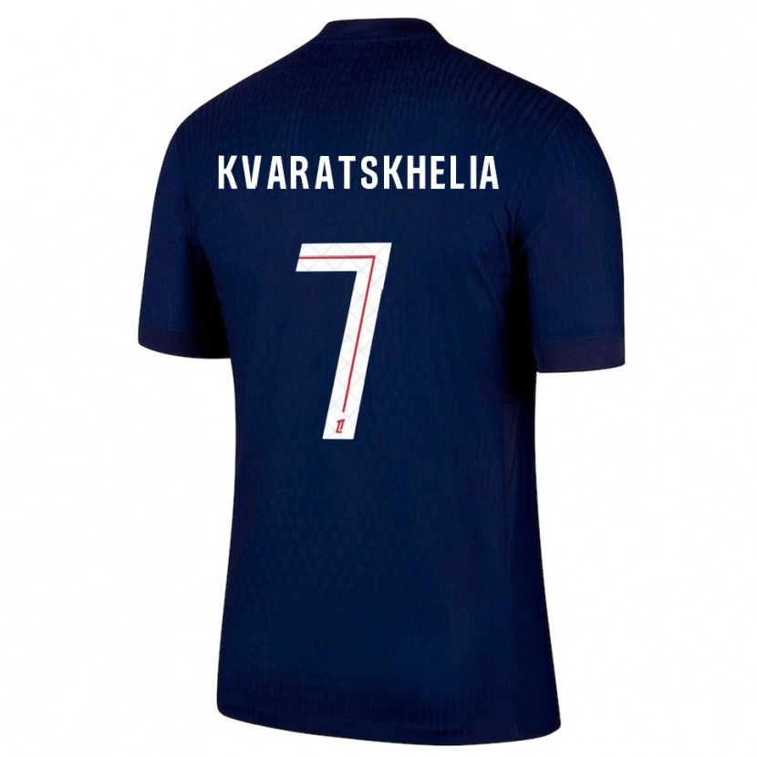 Danxen Dámské Khvicha Kvaratskhelia #7 Tmavě Modrá Červená Domů Hráčské Dresy 2025/26 Dres