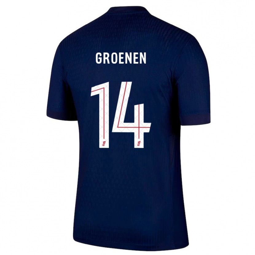 Danxen Dámské Jackie Groenen #14 Tmavě Modrá Červená Domů Hráčské Dresy 2025/26 Dres