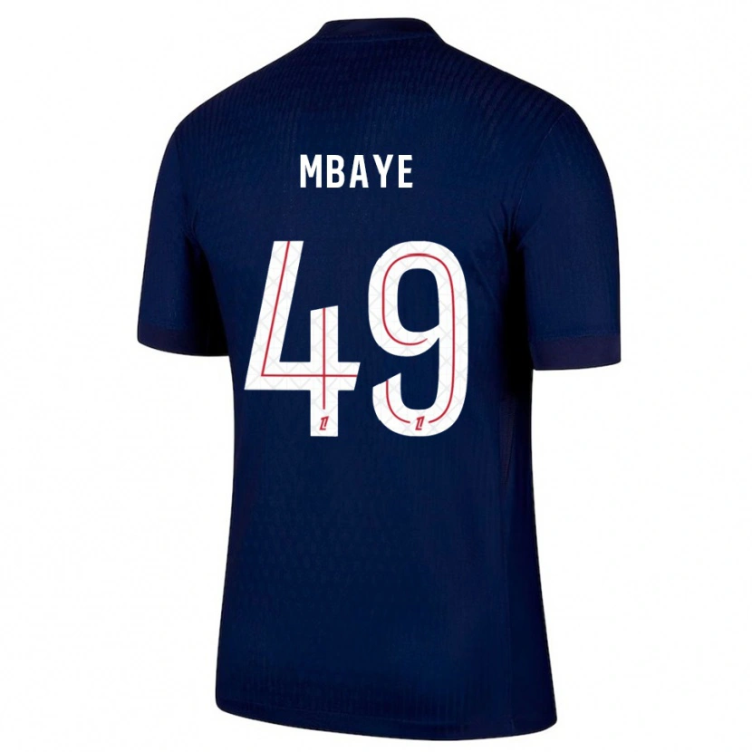 Danxen Dámské Ibrahim Mbaye #49 Tmavě Modrá Červená Domů Hráčské Dresy 2025/26 Dres
