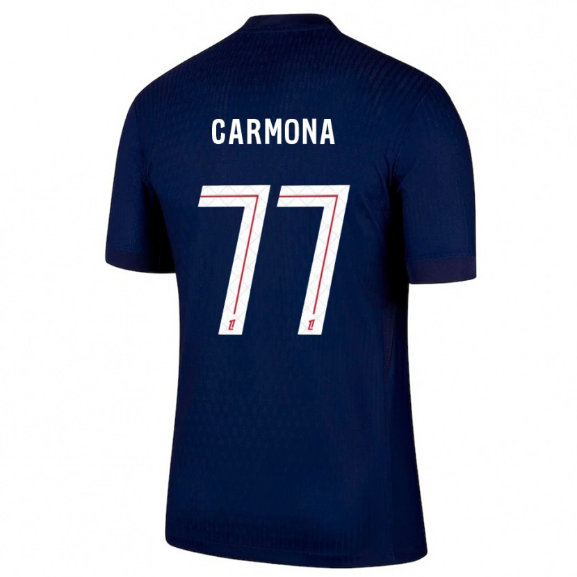 Danxen Dámské Olga Carmona #77 Tmavě Modrá Červená Domů Hráčské Dresy 2025/26 Dres
