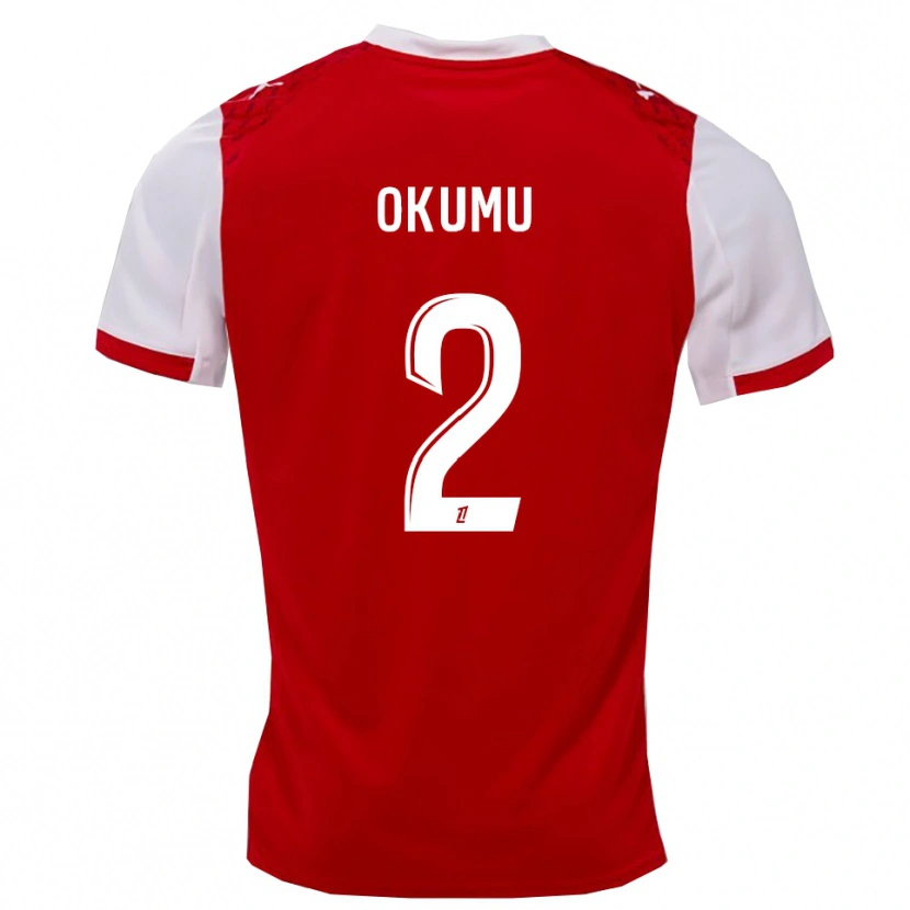 Danxen Dámské Joseph Okumu #2 Červená Bílá Domů Hráčské Dresy 2025/26 Dres