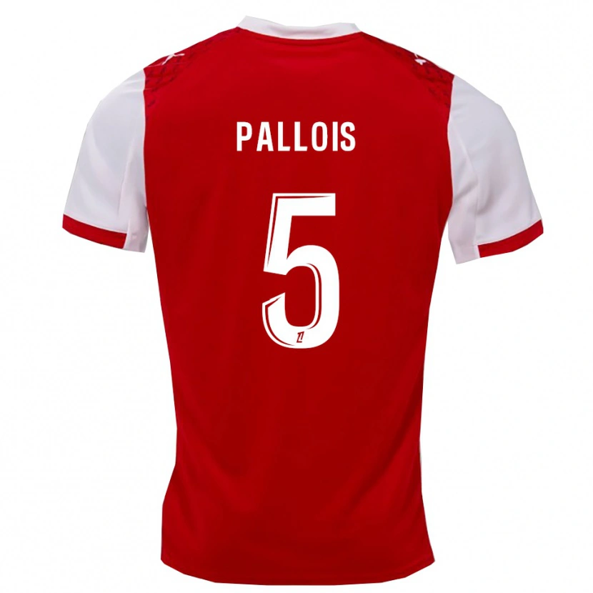 Danxen Dámské Nicolas Pallois #5 Červená Bílá Domů Hráčské Dresy 2025/26 Dres
