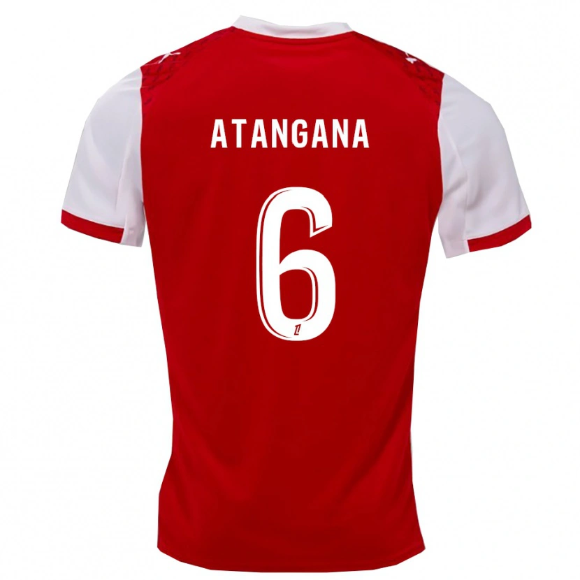 Danxen Dámské Valentin Atangana #6 Červená Bílá Domů Hráčské Dresy 2025/26 Dres