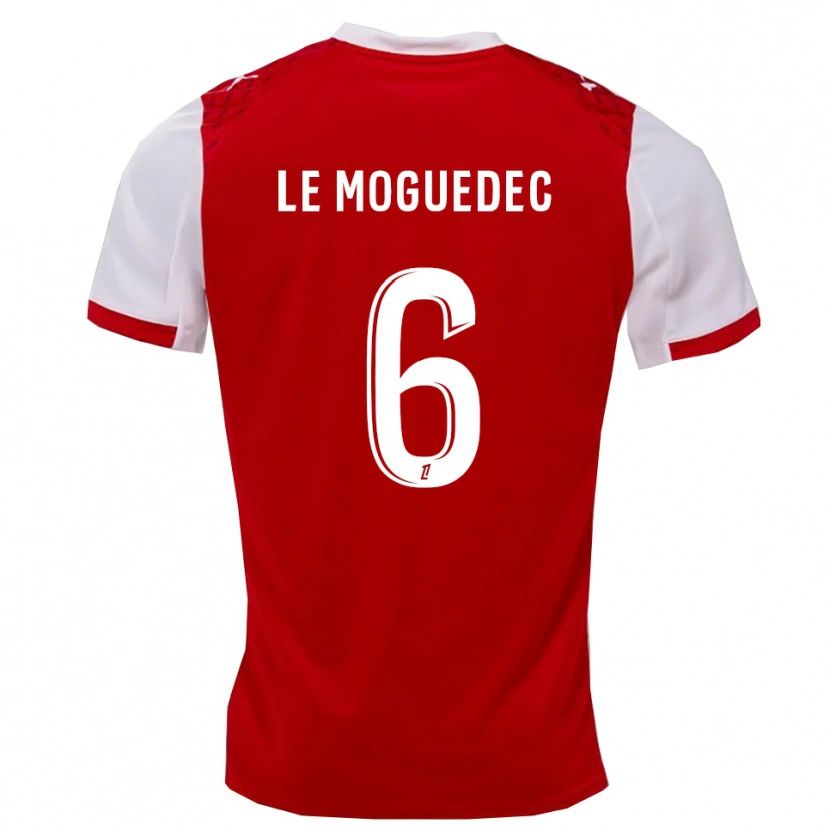 Danxen Dámské Anaële Le Moguédec #6 Červená Bílá Domů Hráčské Dresy 2025/26 Dres