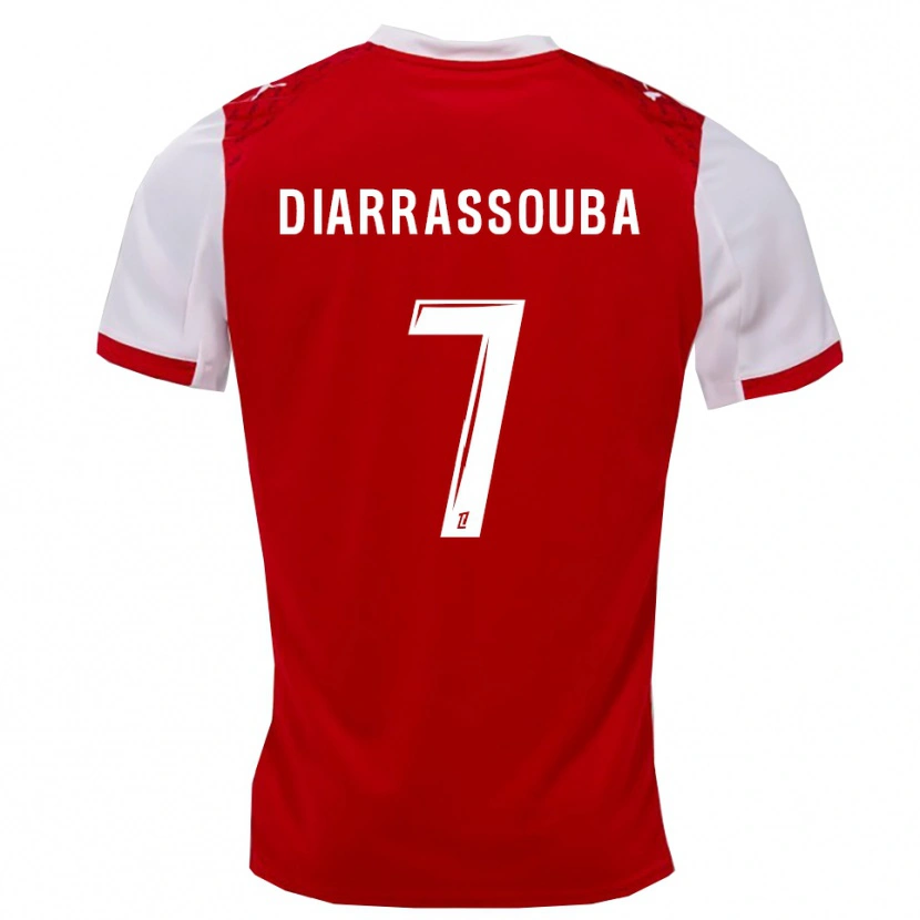 Danxen Dámské Tidiane Diarrassouba #7 Červená Bílá Domů Hráčské Dresy 2025/26 Dres