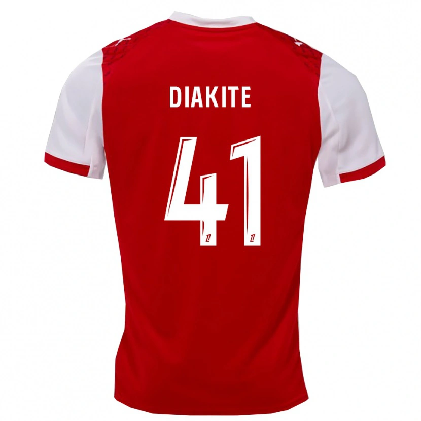Danxen Dámské Ibrahim Diakité #41 Červená Bílá Domů Hráčské Dresy 2025/26 Dres