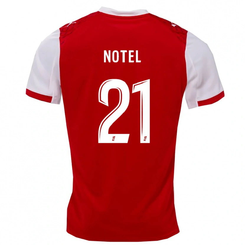 Danxen Dámské Léa Notel #21 Červená Bílá Domů Hráčské Dresy 2025/26 Dres