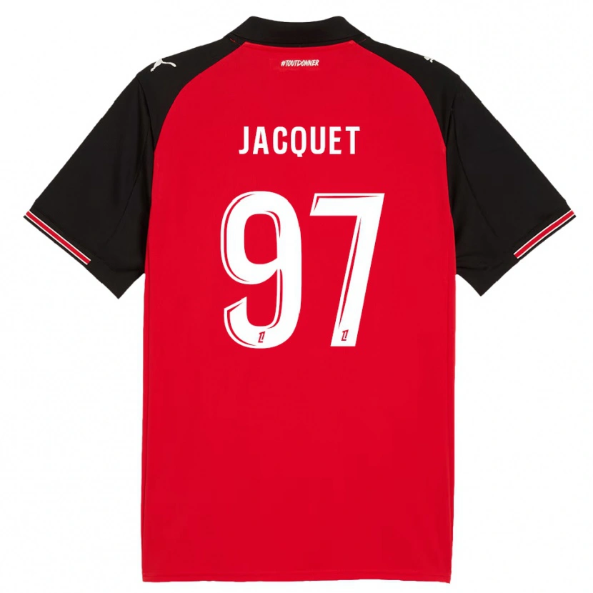 Danxen Dámské Jérémy Jacquet #97 Červená Černá Domů Hráčské Dresy 2025/26 Dres