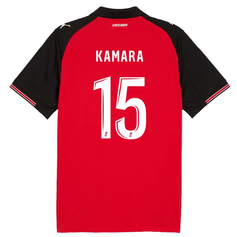 Danxen Dámské Glen Kamara #15 Červená Černá Domů Hráčské Dresy 2025/26 Dres