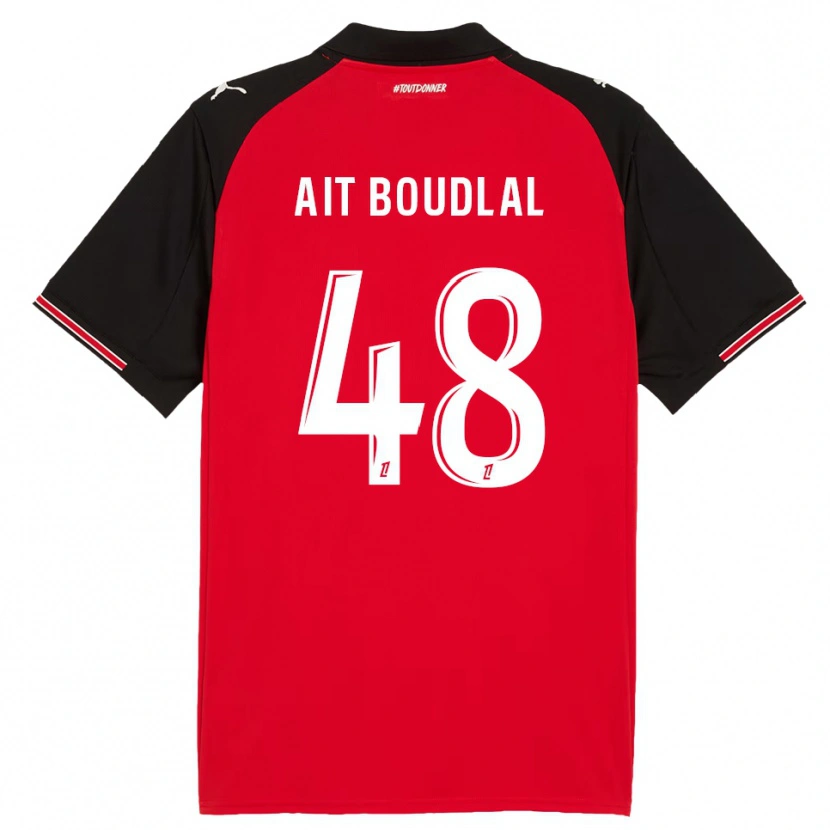 Danxen Dámské Abdelhamid Ait Boudlal #48 Červená Černá Domů Hráčské Dresy 2025/26 Dres