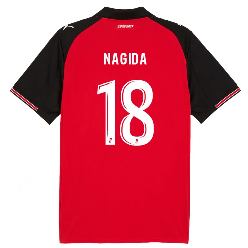 Danxen Dámské Mahamadou Nagida #18 Červená Černá Domů Hráčské Dresy 2025/26 Dres