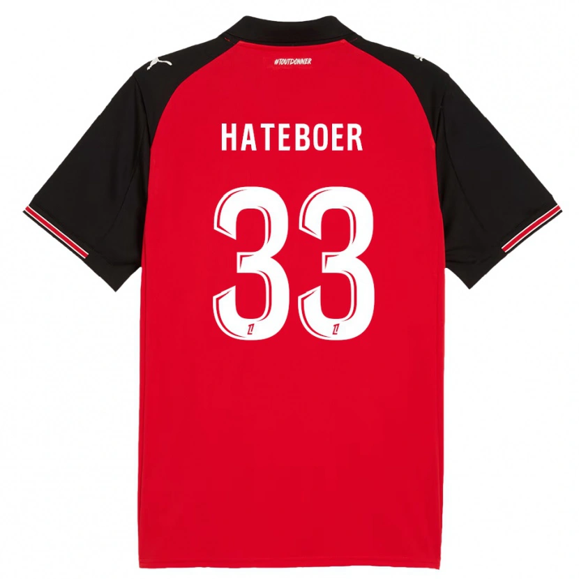 Danxen Dámské Hans Hateboer #33 Červená Černá Domů Hráčské Dresy 2025/26 Dres
