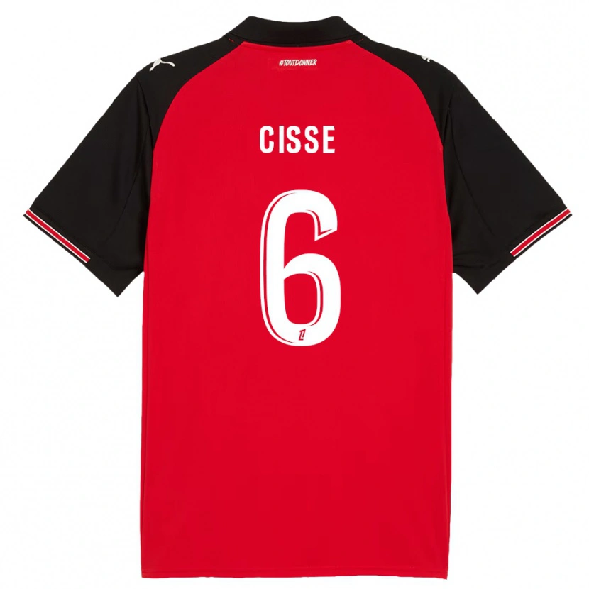 Danxen Dámské Djaoui Cissé #6 Červená Černá Domů Hráčské Dresy 2025/26 Dres