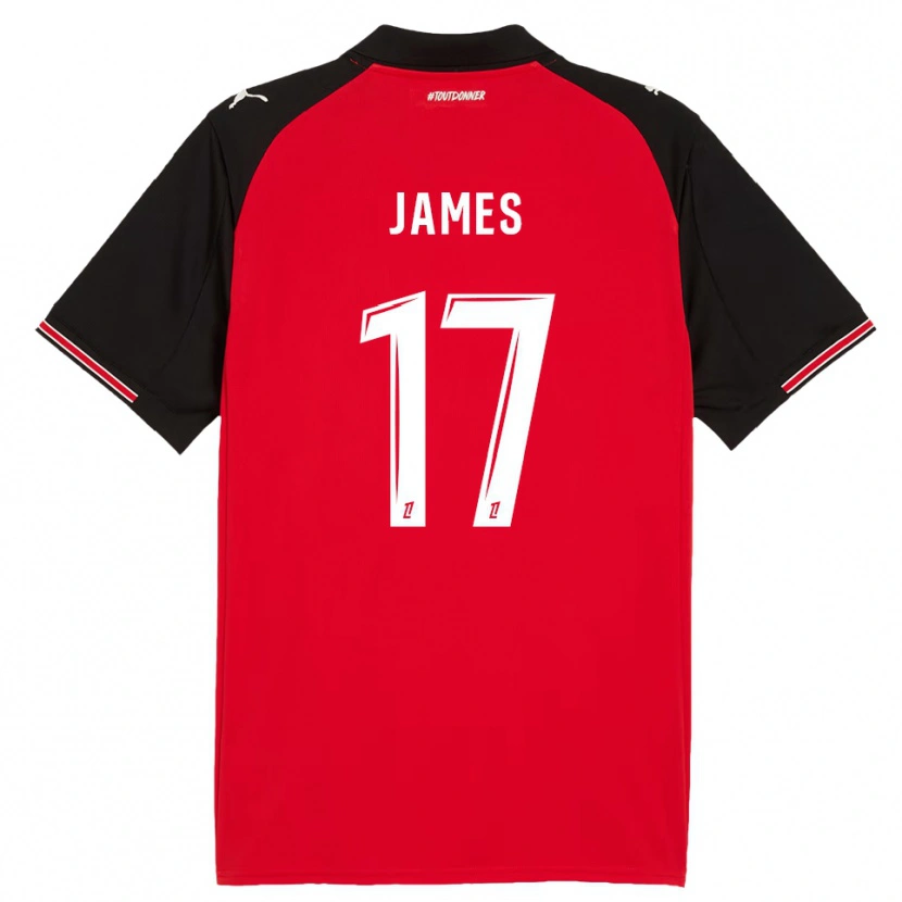 Danxen Dámské Jordan James #17 Červená Černá Domů Hráčské Dresy 2025/26 Dres
