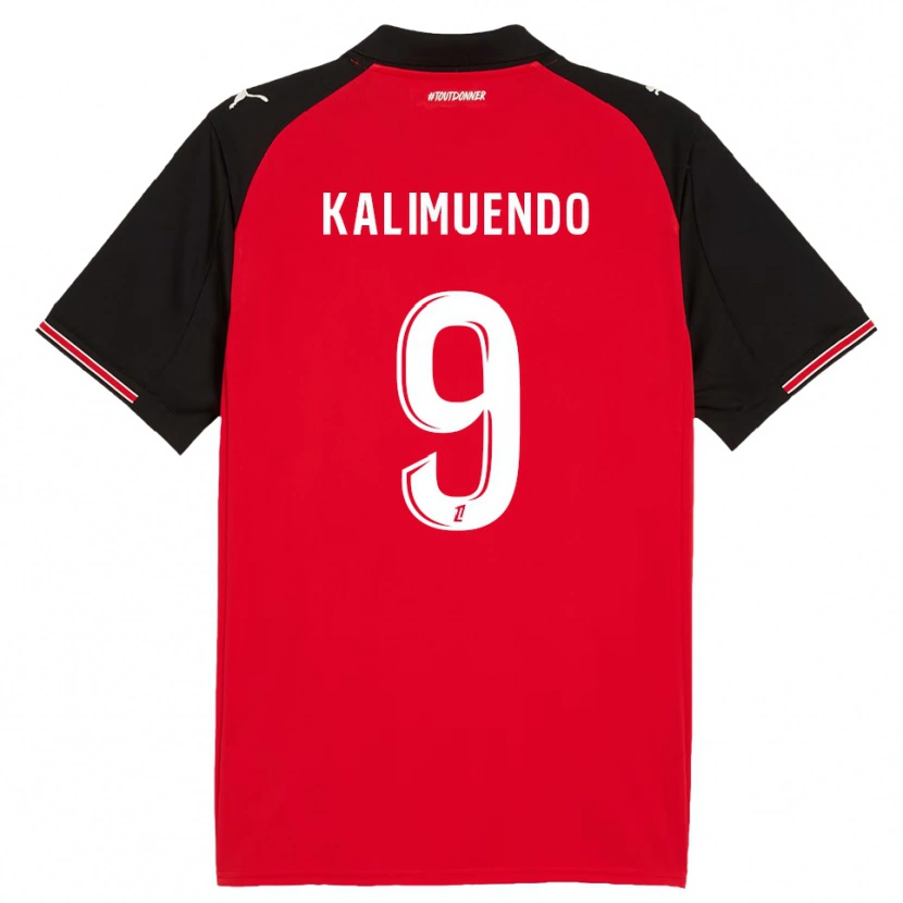 Danxen Dámské Arnaud Kalimuendo #9 Červená Černá Domů Hráčské Dresy 2025/26 Dres
