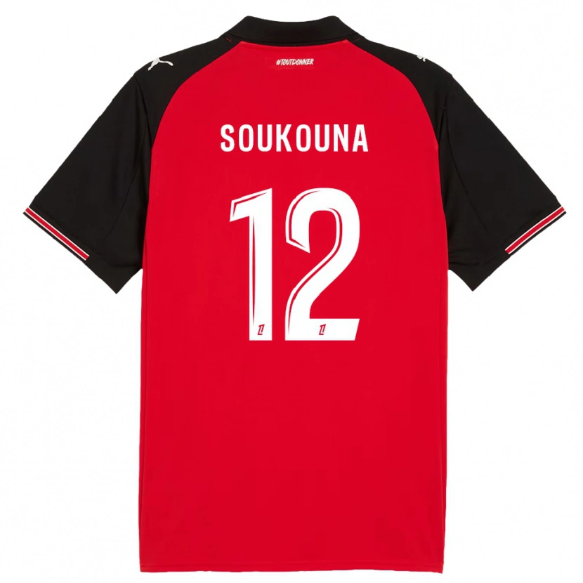Danxen Dámské Isiaka Soukouna #12 Červená Černá Domů Hráčské Dresy 2025/26 Dres
