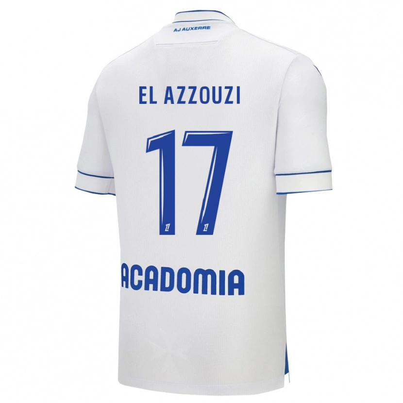 Danxen Dámské Oussama El Azzouzi #17 Bílá Modrá Domů Hráčské Dresy 2025/26 Dres