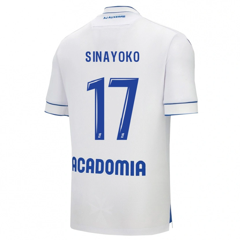 Danxen Dámské Lassine Sinayoko #17 Bílá Modrá Domů Hráčské Dresy 2025/26 Dres