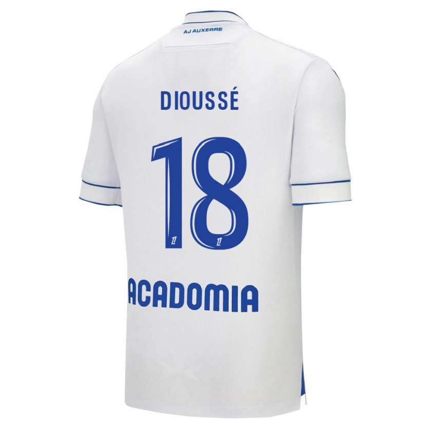 Danxen Dámské Assane Dioussé #18 Bílá Modrá Domů Hráčské Dresy 2025/26 Dres