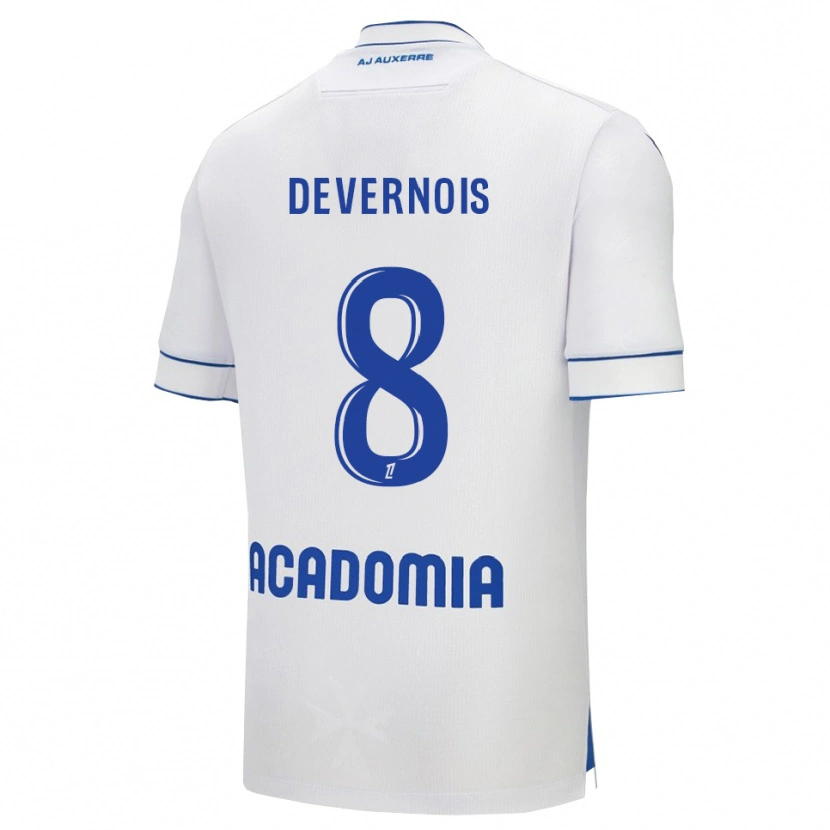 Danxen Dámské Tidiane Devernois #8 Bílá Modrá Domů Hráčské Dresy 2025/26 Dres