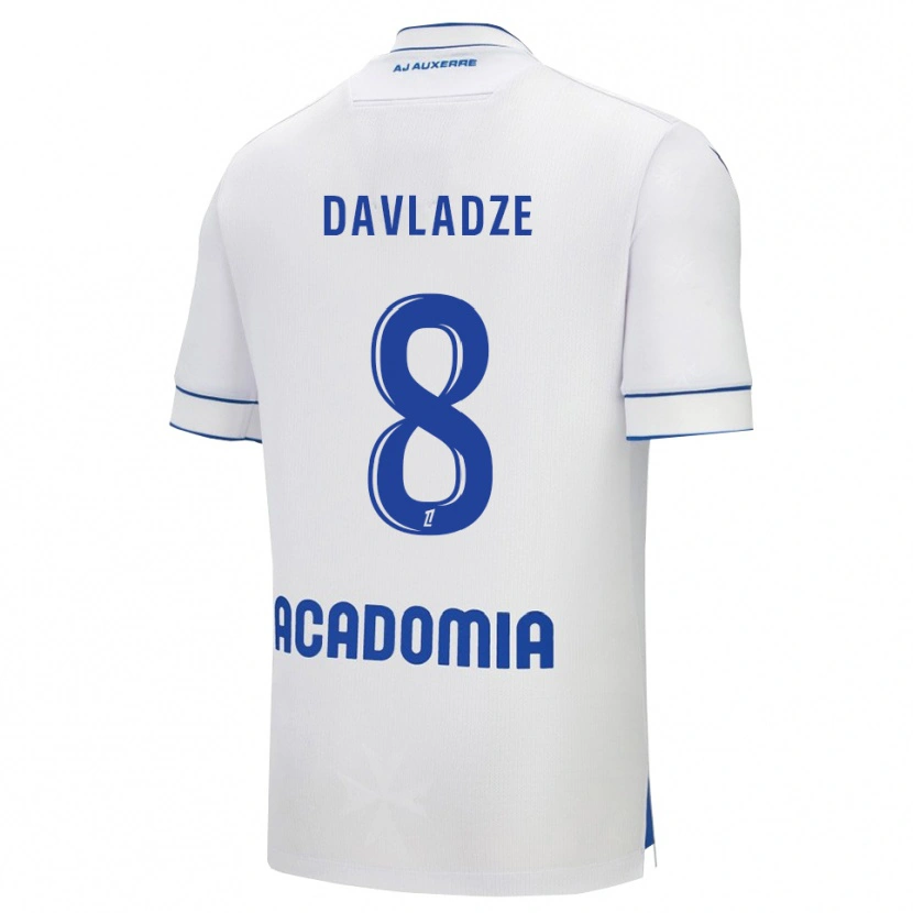 Danxen Dámské Luca Davladze #8 Bílá Modrá Domů Hráčské Dresy 2025/26 Dres
